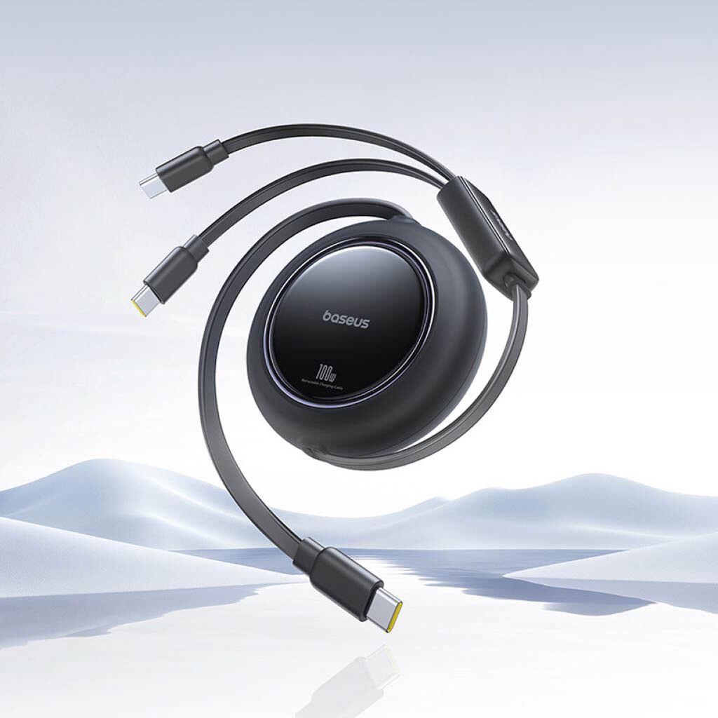 USB кабель Baseus E0415504 Free2Pull Mini Retractable, Type-C, 1.2 м., Черный - № 4 USB кабель Baseus E0415504 Free2Pull Mini Retractable, Type-C, 1.2 м., Черный - № 4