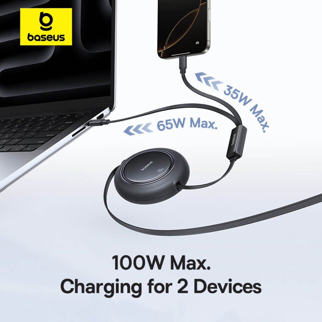 USB кабель Baseus E0415504 Free2Pull Mini Retractable, Type-C, 1.2 м., Черный - № 7 USB кабель Baseus E0415504 Free2Pull Mini Retractable, Type-C, 1.2 м., Черный - № 7