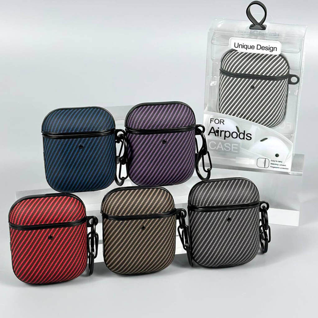 Чехол (накладка) Apple AirPods / AirPods 2, Carbon, Коричневый - № 7 Чехол (накладка) Apple AirPods / AirPods 2, Carbon, Коричневый - № 7