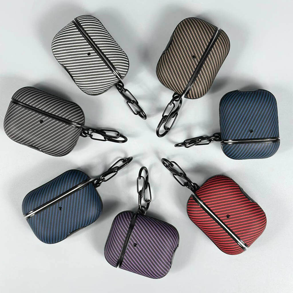 Чехол (накладка) Apple AirPods 3, Carbon, Красный - № 3 Чехол (накладка) Apple AirPods 3, Carbon, Красный - № 3