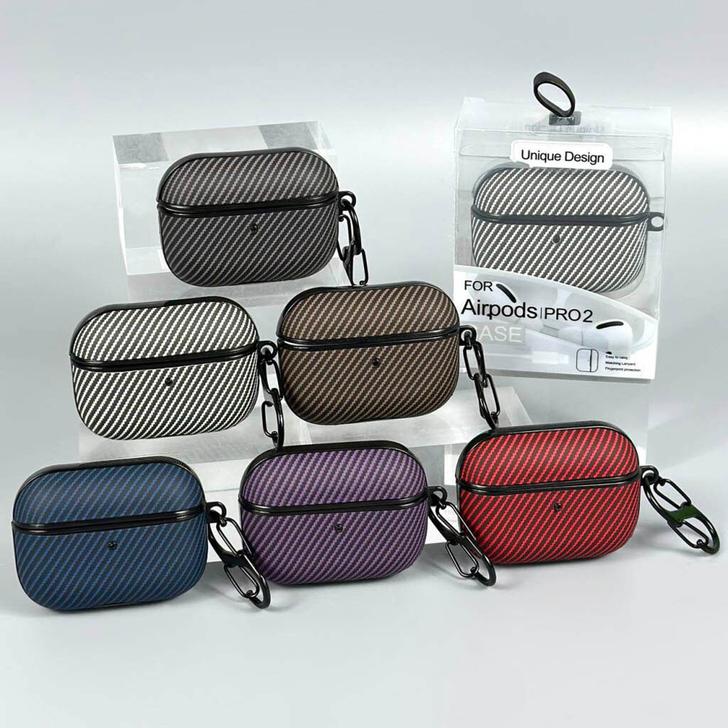 Чехол (накладка) Apple AirPods 3, Carbon, Красный - № 7 Чехол (накладка) Apple AirPods 3, Carbon, Красный - № 7