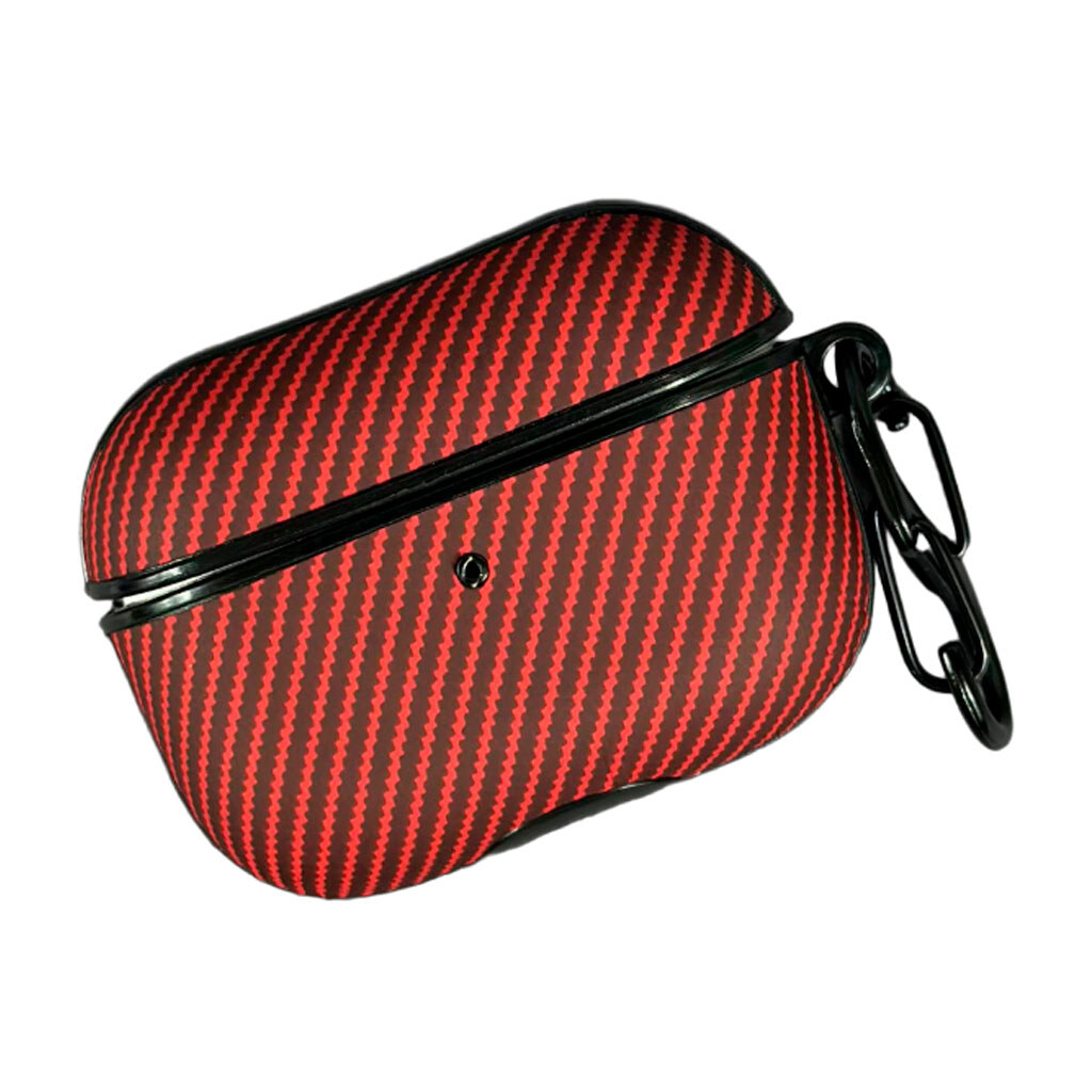 Чохол (накладка) Apple AirPods 4, Carbon, Червоний - № 1 Чохол (накладка) Apple AirPods 4, Carbon, Червоний - № 1