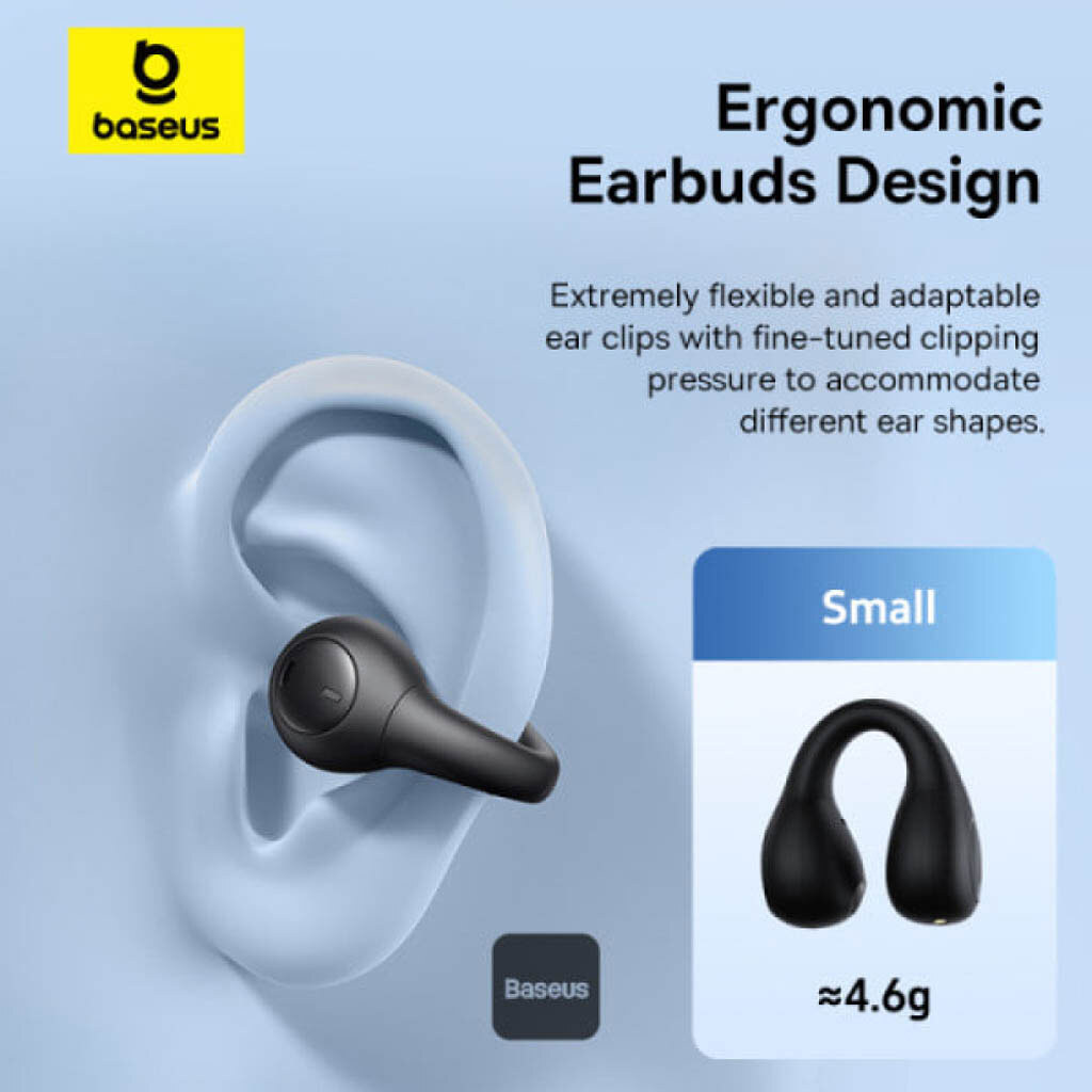 Bluetooth-гарнитура Baseus A00069101223-00 AirGo AS01 Open-Ear, Стерео, Черный - № 3 Bluetooth-гарнитура Baseus A00069101223-00 AirGo AS01 Open-Ear, Стерео, Черный - № 3