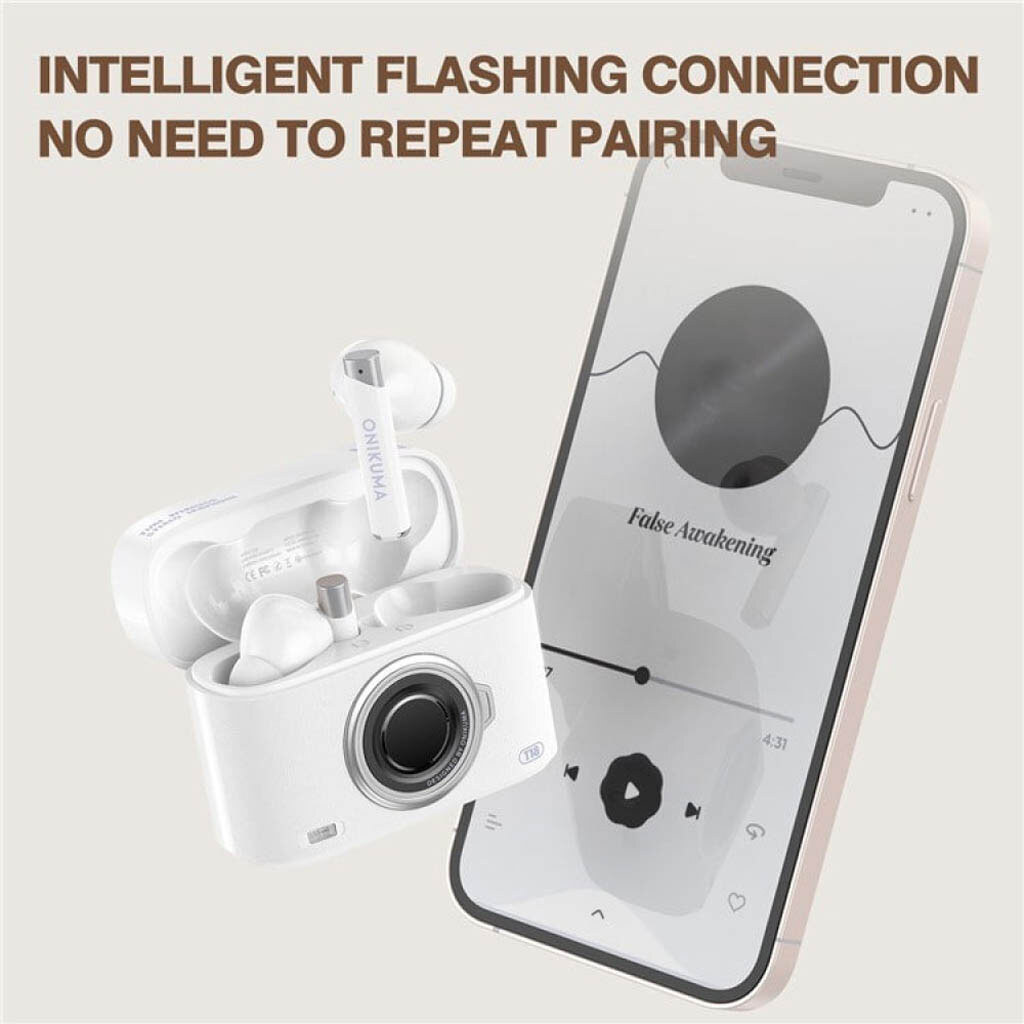 Bluetooth-гарнитура Onikuma T18 Camera, Стерео, Бежевый - № 5 Bluetooth-гарнитура Onikuma T18 Camera, Стерео, Бежевый - № 5