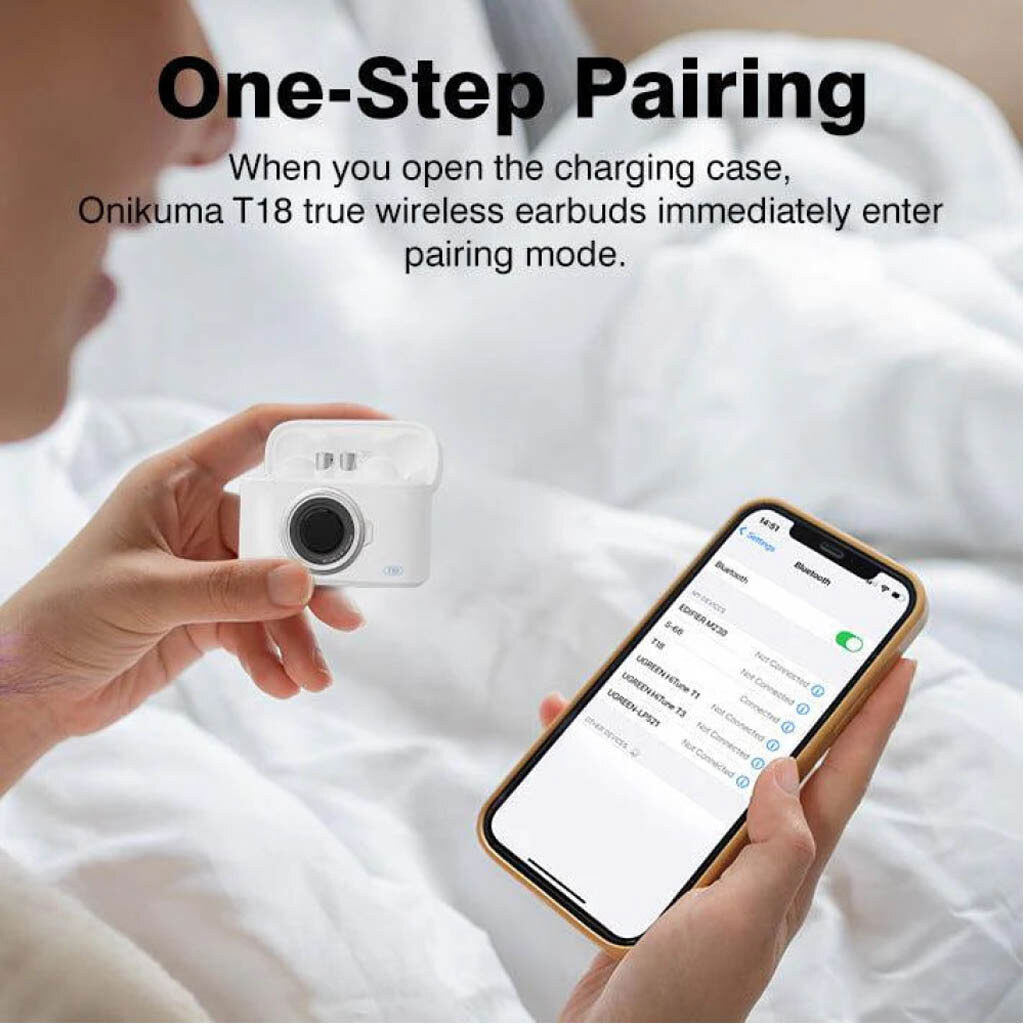 Bluetooth-гарнитура Onikuma T18 Camera, Стерео, Белый - № 3 Bluetooth-гарнитура Onikuma T18 Camera, Стерео, Белый - № 3