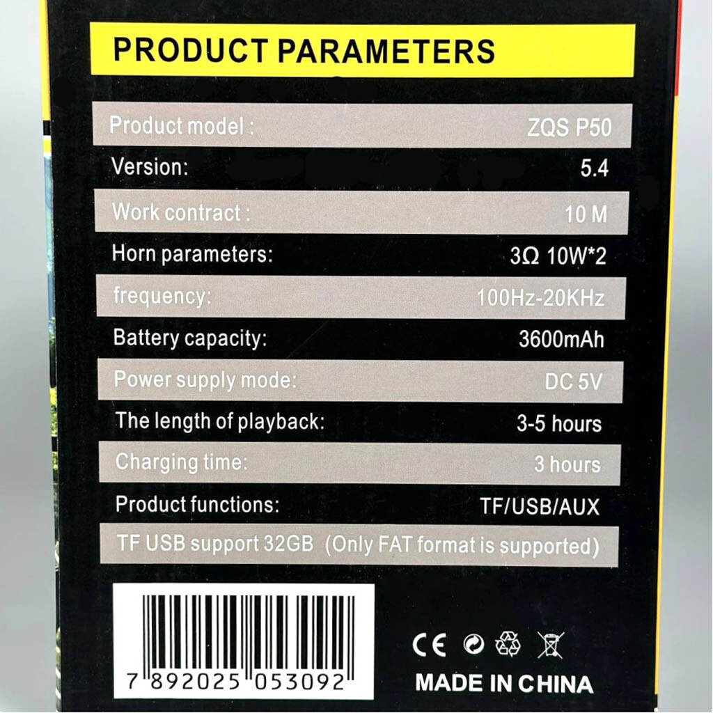 Портативная колонка Sing-e ZQS P50, Черный - № 9 Портативная колонка Sing-e ZQS P50, Черный - № 9