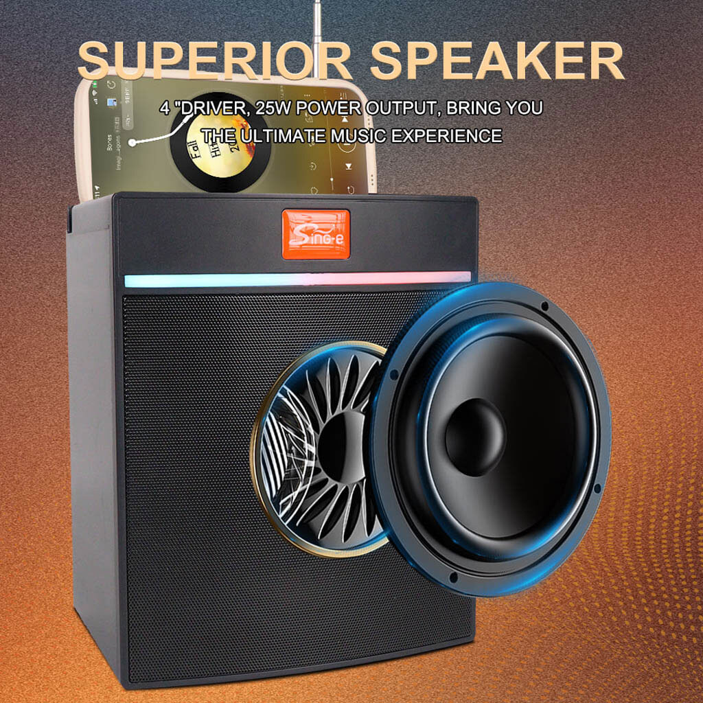 Портативная колонка Sing-e ZQS-822, Черный - № 8 Портативная колонка Sing-e ZQS-822, Черный - № 8