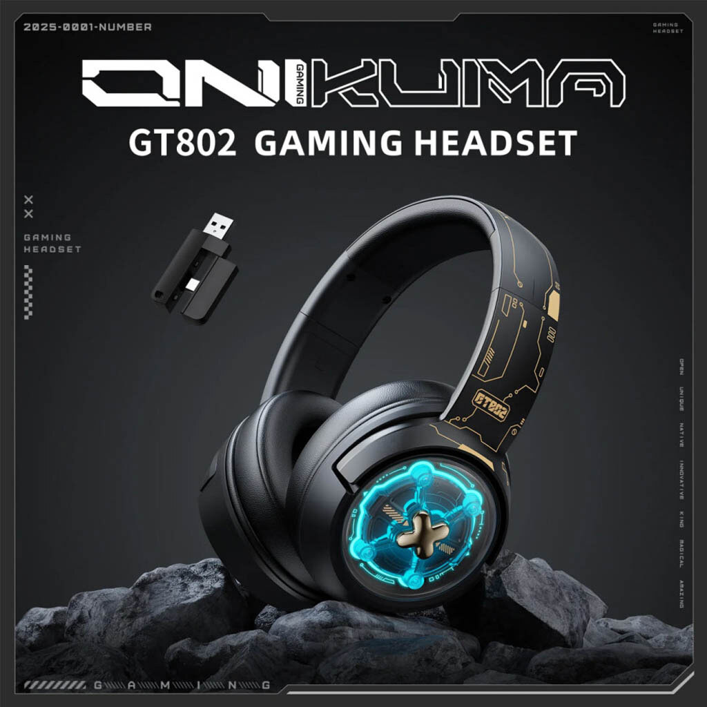 Bluetooth-гарнитура Onikuma GT802 Gaming, Стерео, Черный - № 4 Bluetooth-гарнитура Onikuma GT802 Gaming, Стерео, Черный - № 4