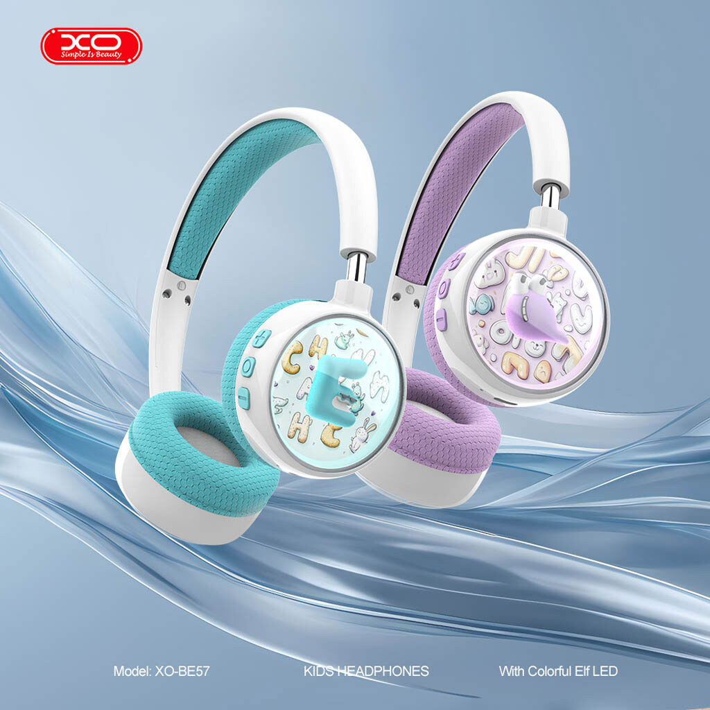 Bluetooth-гарнитура XO BE57 Colorful Elf Kids, Стерео, Сиреневый - № 4 Bluetooth-гарнитура XO BE57 Colorful Elf Kids, Стерео, Сиреневый - № 4