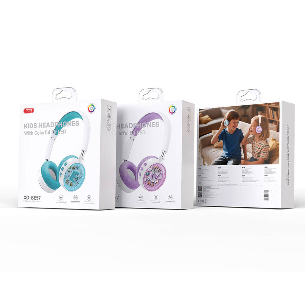 Bluetooth-гарнитура XO BE57 Colorful Elf Kids, Стерео, Сиреневый - № 6 Bluetooth-гарнитура XO BE57 Colorful Elf Kids, Стерео, Сиреневый - № 6