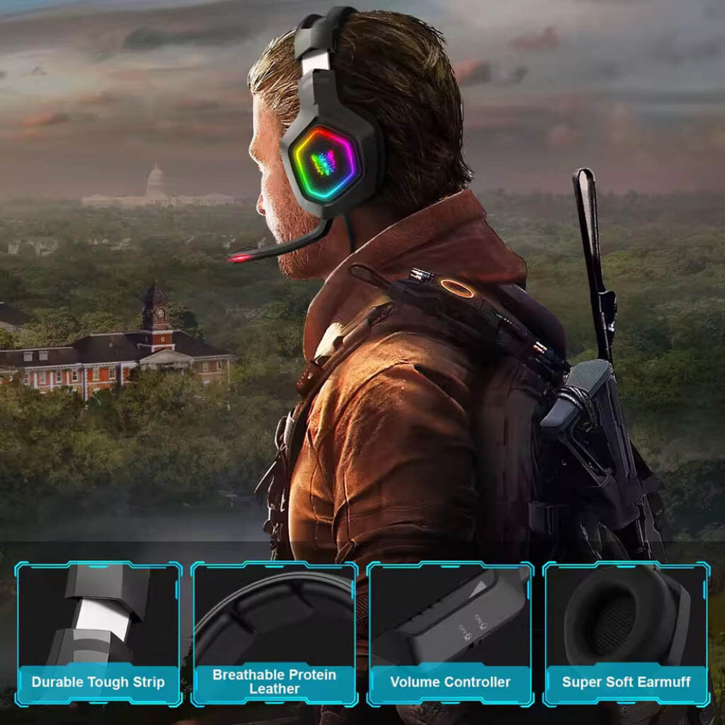 Bluetooth-гарнитура Onikuma K10, Стерео, Черный - № 8 Bluetooth-гарнитура Onikuma K10, Стерео, Черный - № 8