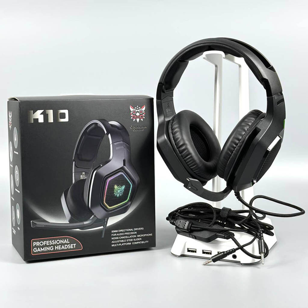 Bluetooth-гарнитура Onikuma K10, Стерео, Черный - № 10 Bluetooth-гарнитура Onikuma K10, Стерео, Черный - № 10