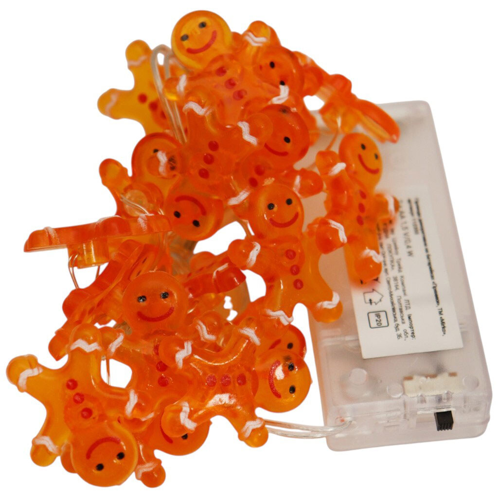 Гірлянда декоративна на батарейках Mirko Пряники 20 ламп - № 1 Гірлянда декоративна на батарейках Mirko Пряники 20 ламп - № 1