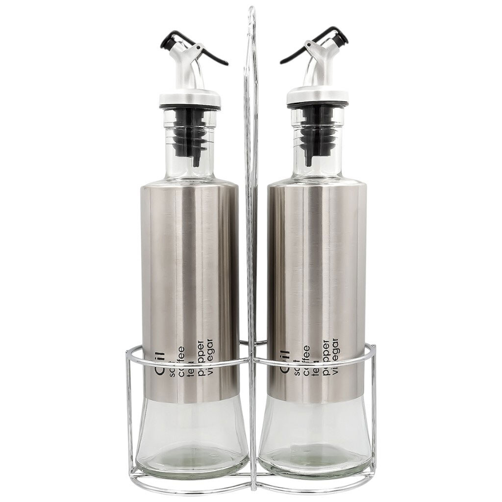 Набір пляшок для олії, оцту на підставці - № 1 Набір пляшок для олії, оцту на підставці - № 1