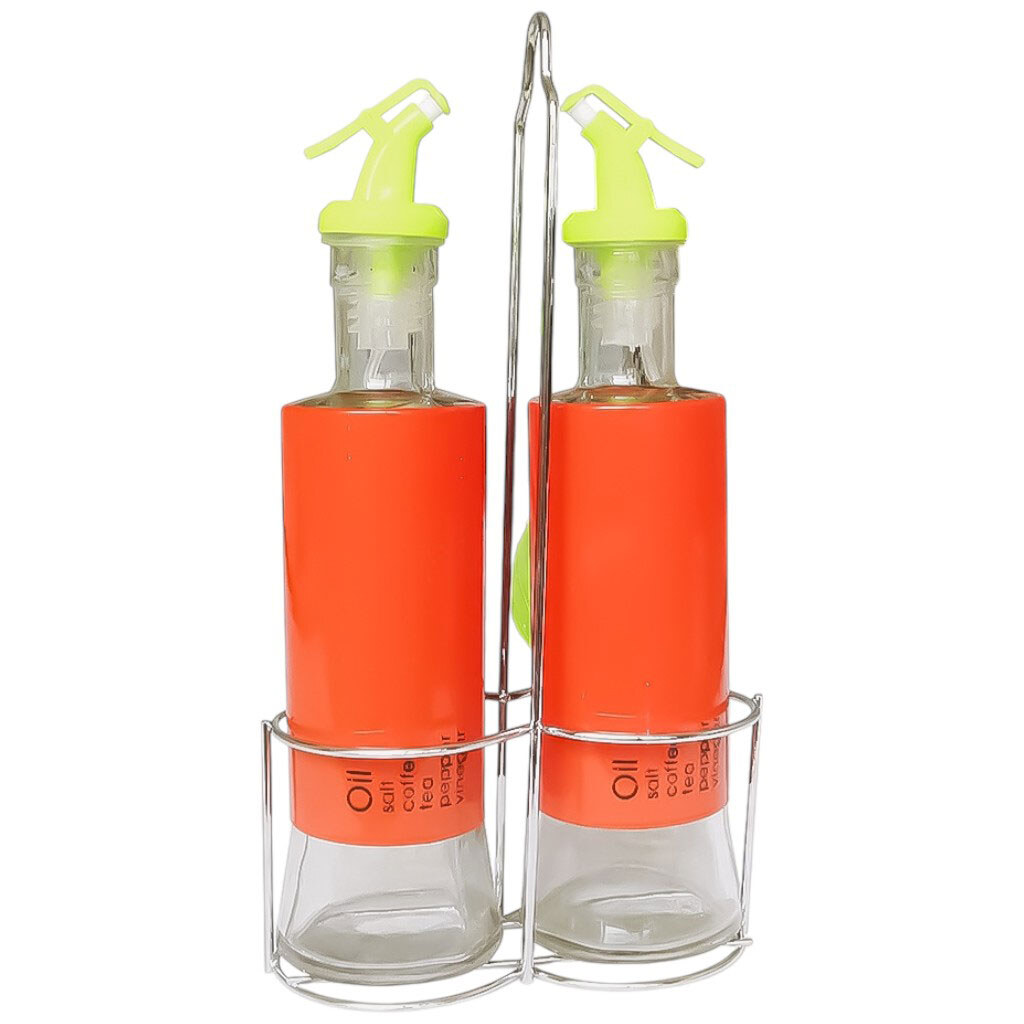 Набір пляшок для олії, оцту на підставці - № 5 Набір пляшок для олії, оцту на підставці - № 5