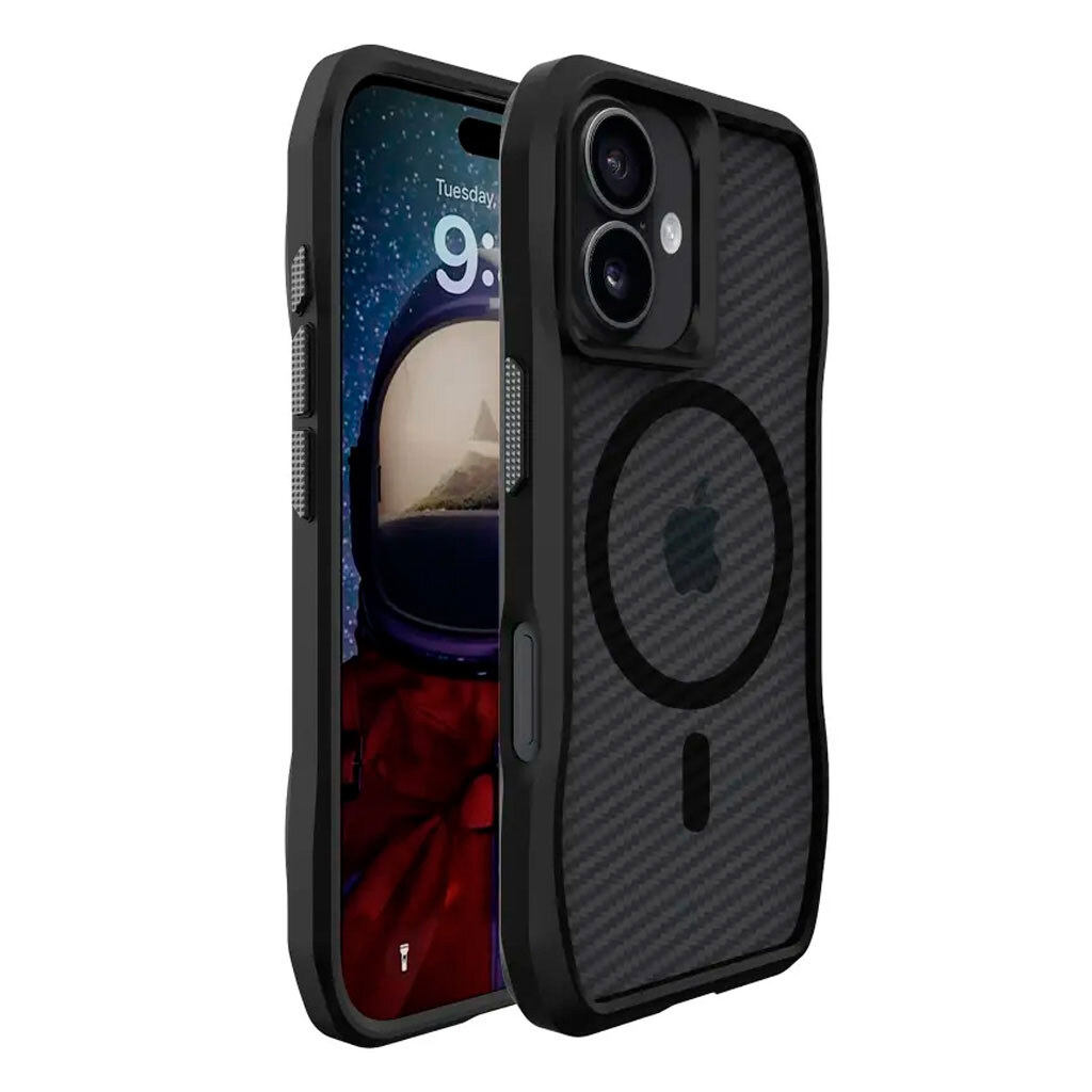 Чехол (накладка) Apple iPhone 17, Space Octagon, MagSafe, Carbon Black, Черный - № 1 Чехол (накладка) Apple iPhone 17, Space Octagon, MagSafe, Carbon Black, Черный - № 1