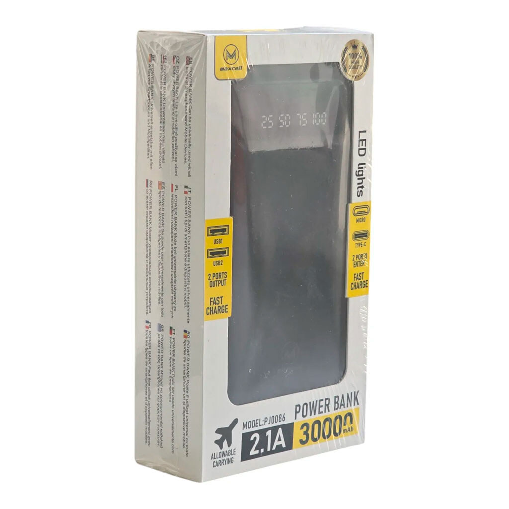 Портативная батарея (Power Bank) MaxCell PJ0086, 30000 mAh, Белый - № 4 Портативная батарея (Power Bank) MaxCell PJ0086, 30000 mAh, Белый - № 4