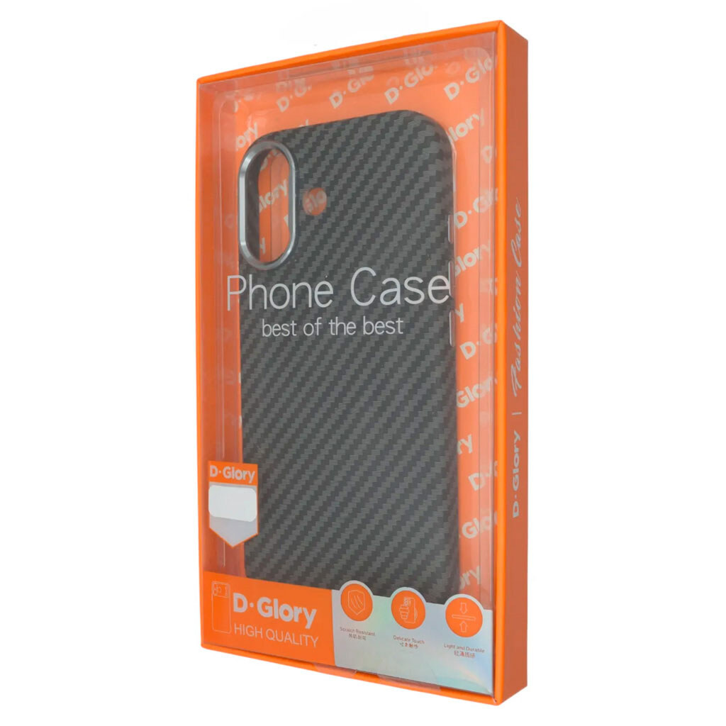 Чохол (накладка) Apple iPhone 16, D-Glory Ultra Slim, Carbon, MagSafe, Чорний - № 3 Чохол (накладка) Apple iPhone 16, D-Glory Ultra Slim, Carbon, MagSafe, Чорний - № 3
