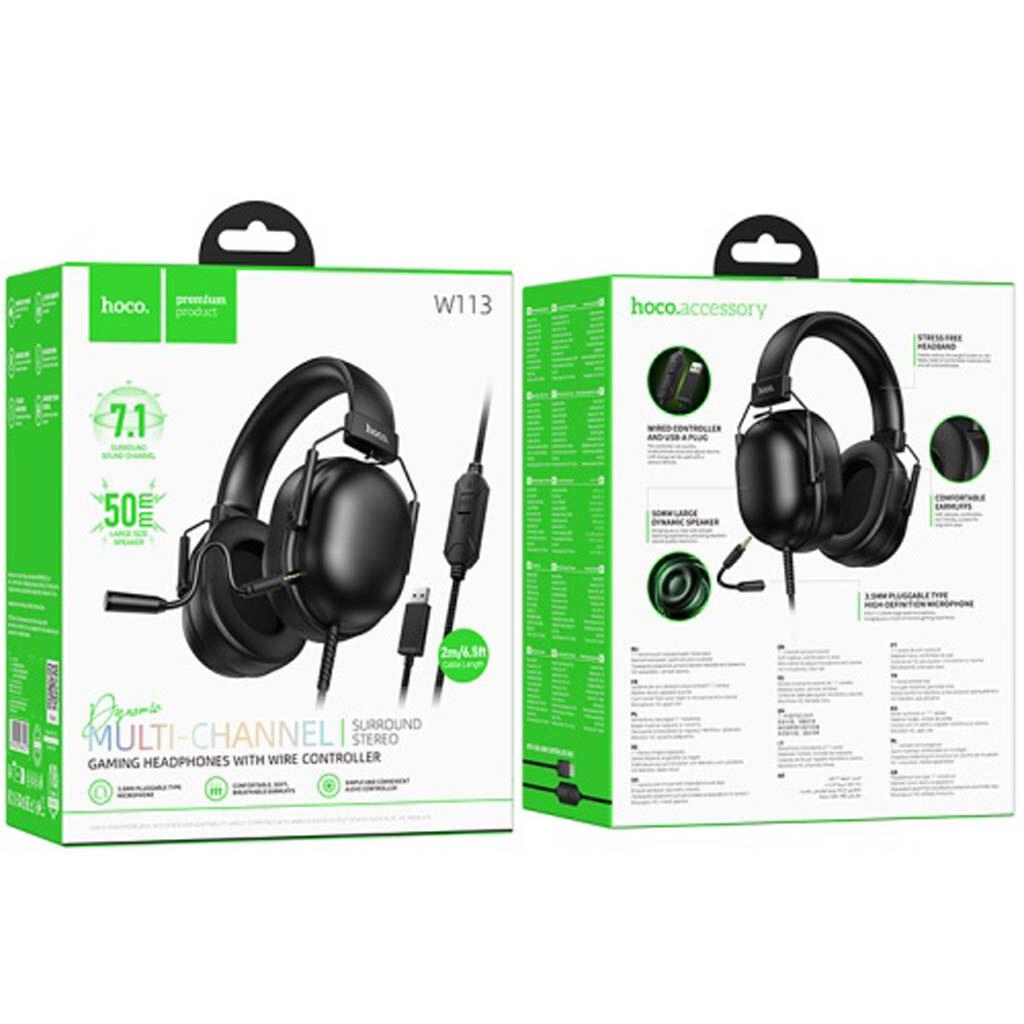 Наушники Hoco W113, С микрофоном, Черный - № 8 Наушники Hoco W113, С микрофоном, Черный - № 8