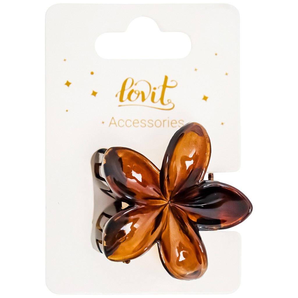 Краб для волосся пластиковий фігурний "Квітка", в асортименті - № 1 Краб для волосся пластиковий фігурний "Квітка", в асортименті - № 1