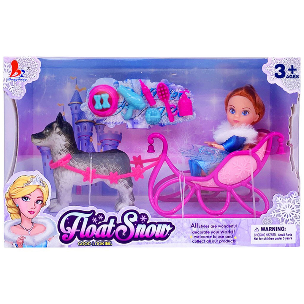 Набір іграшковий: лялька на санях, аксесуари - № 1 Набір іграшковий: лялька на санях, аксесуари - № 1