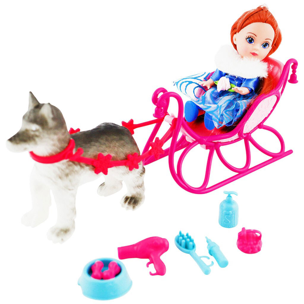 Набір іграшковий: лялька на санях, аксесуари - № 2 Набір іграшковий: лялька на санях, аксесуари - № 2