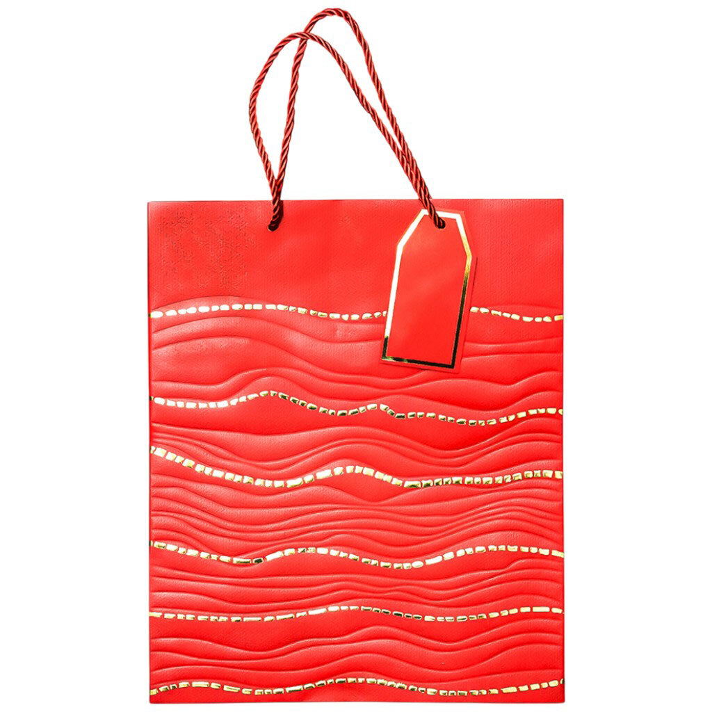 Пакет подарочный бумажный с волнистыми узорами, 26х10х32 см - № 2 Пакет подарочный бумажный с волнистыми узорами, 26х10х32 см - № 2