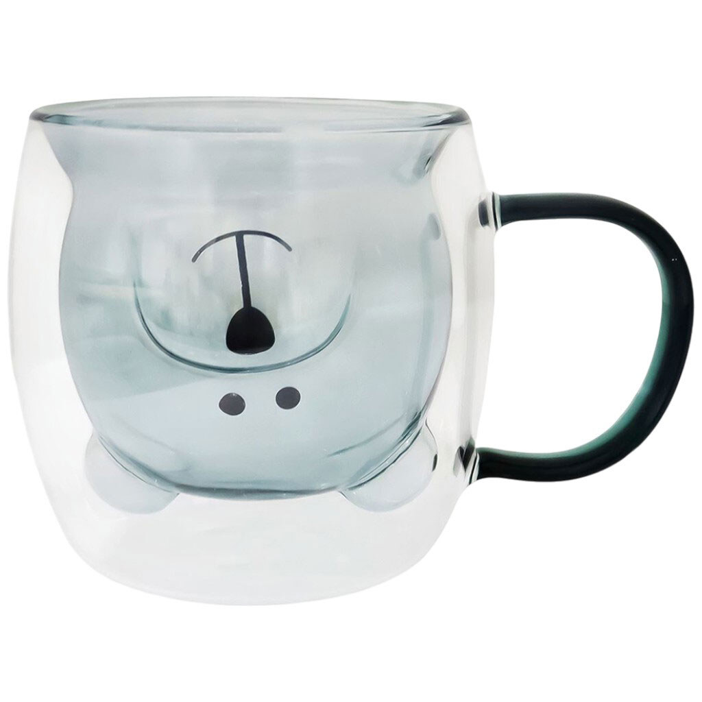 Чашка скляна Ведмедик з подвійною стінкою, 230 мл - № 2 Чашка скляна Ведмедик з подвійною стінкою, 230 мл - № 2