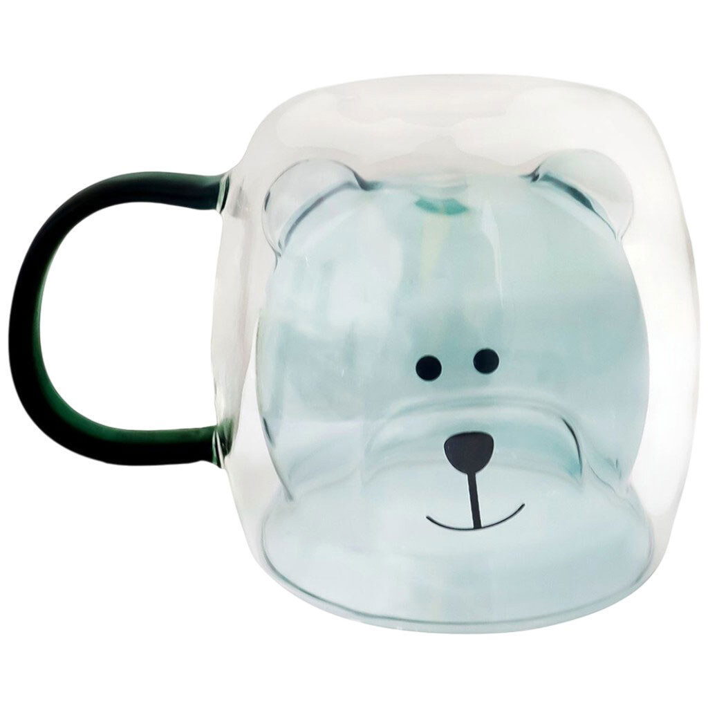 Чашка скляна Ведмедик з подвійною стінкою, 230 мл - № 3 Чашка скляна Ведмедик з подвійною стінкою, 230 мл - № 3