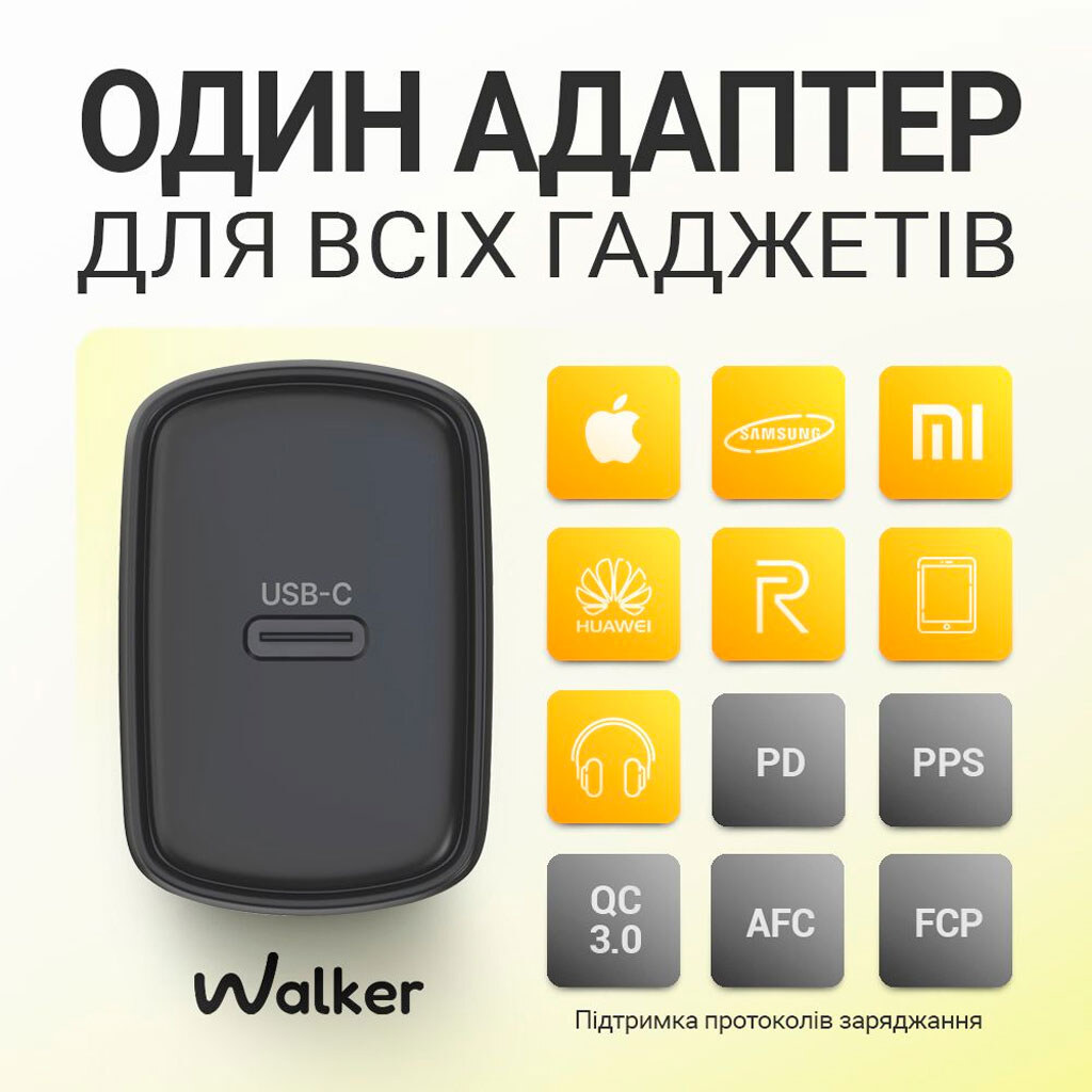 СЗУ Walker WH-64, С кабелем, Type-C, Черный - № 2 СЗУ Walker WH-64, С кабелем, Type-C, Черный - № 2