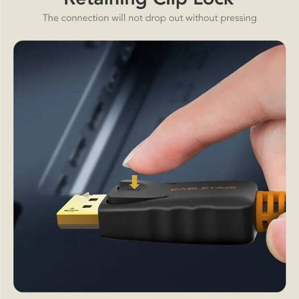 Кабель Cabletime CD21K, DisplayPort, 1.8 м., Чорний - № 5 Кабель Cabletime CD21K, DisplayPort, 1.8 м., Чорний - № 5