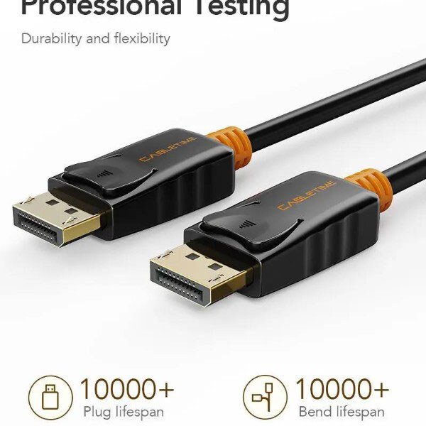 Кабель Cabletime CD21K, DisplayPort, 1.8 м., Чорний - № 7 Кабель Cabletime CD21K, DisplayPort, 1.8 м., Чорний - № 7