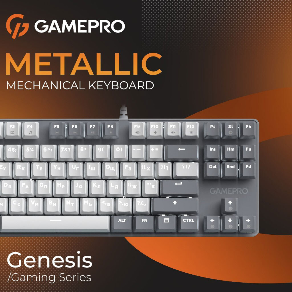 Клавиатура GamePro Genesis Metallic MK110G Outemu, Серый - № 7 Клавиатура GamePro Genesis Metallic MK110G Outemu, Серый - № 7