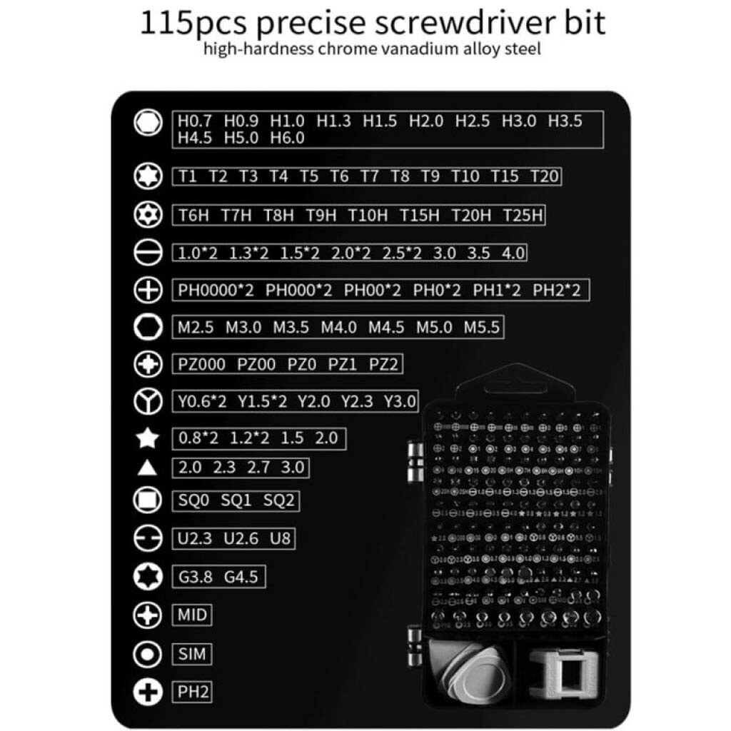 Викрутка 115in1, Чорний - № 7 Викрутка 115in1, Чорний - № 7