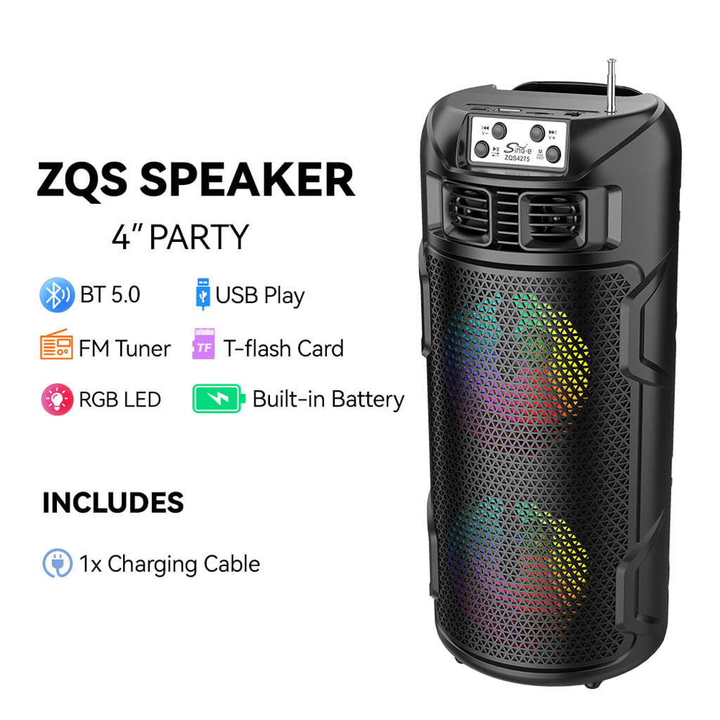 Портативная колонка Sing-e ZQS4275, Черный - № 3 Портативная колонка Sing-e ZQS4275, Черный - № 3