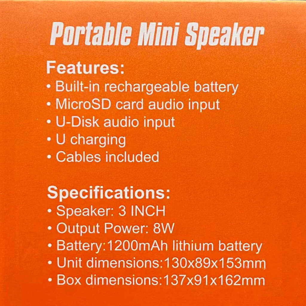 Портативная колонка Sing-e ZQS-W3101 Mini, Черный - № 11 Портативная колонка Sing-e ZQS-W3101 Mini, Черный - № 11