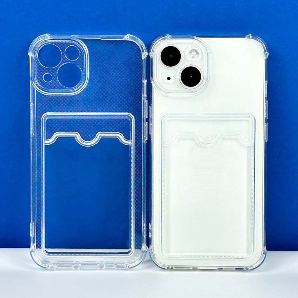 Чехол (накладка) Apple iPhone 17 Air, Silicone Card Case, Прозрачный - № 4 Чехол (накладка) Apple iPhone 17 Air, Silicone Card Case, Прозрачный - № 4