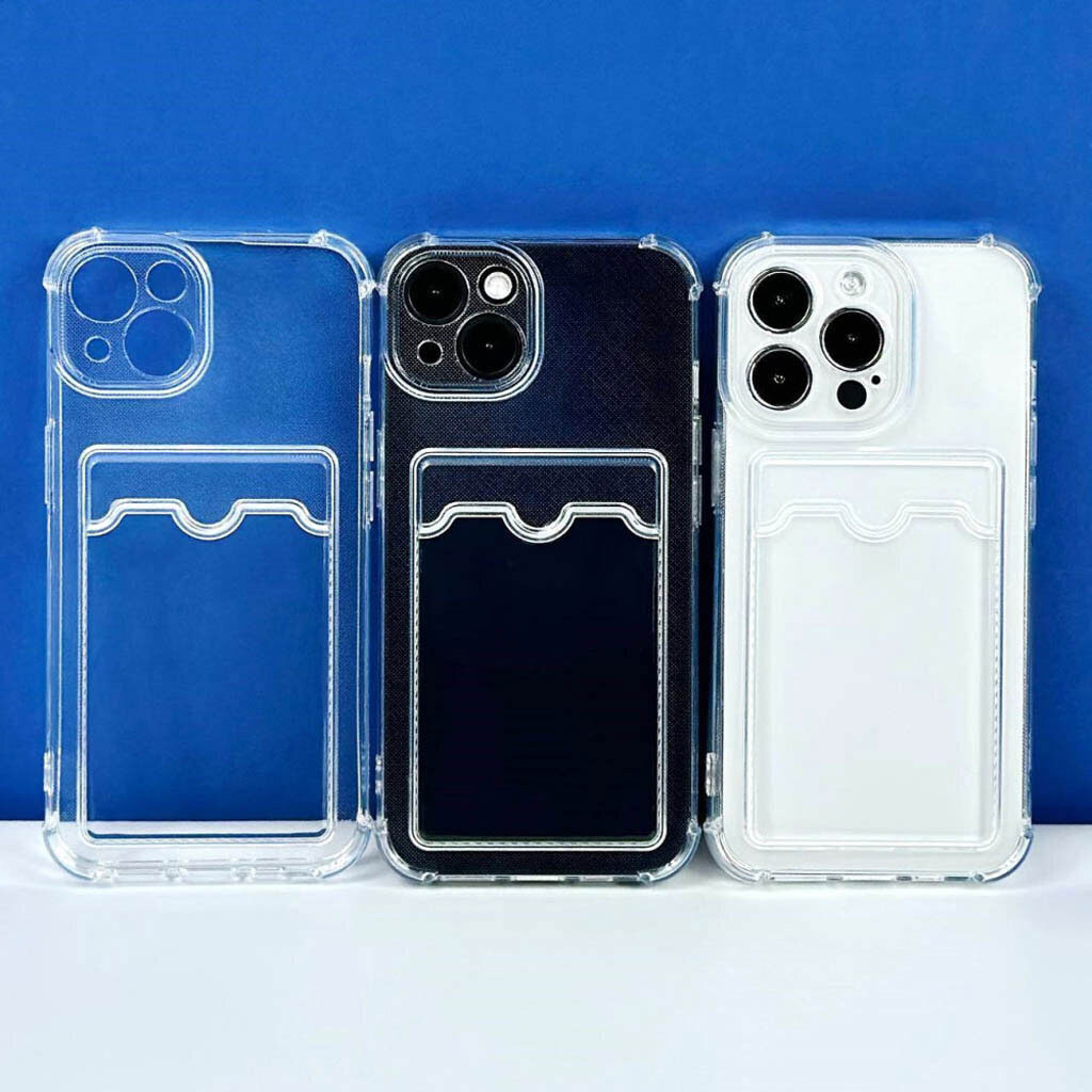 Чехол (накладка) Apple iPhone 17 Air, Silicone Card Case, Прозрачный - № 6 Чехол (накладка) Apple iPhone 17 Air, Silicone Card Case, Прозрачный - № 6