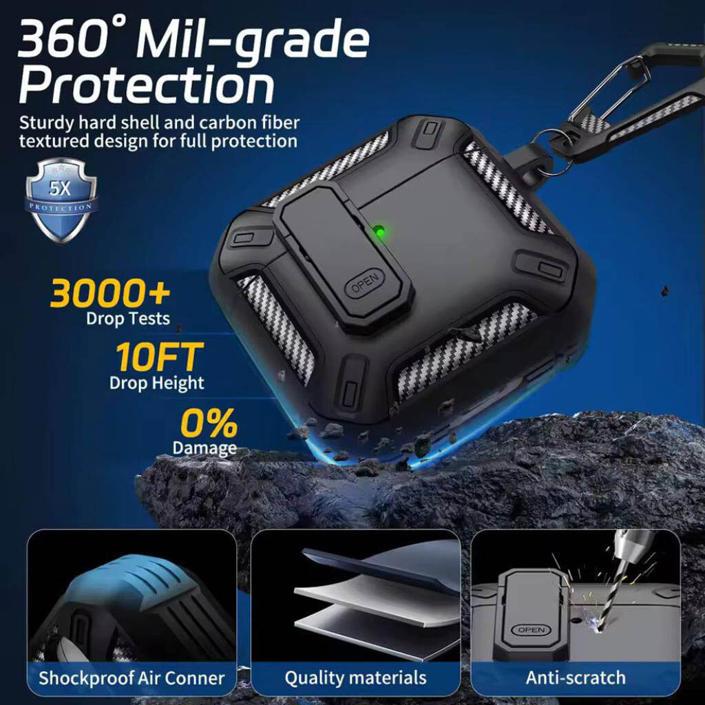 Чохол (накладка) Apple AirPods 3, Armor Case, Чорний - № 4 Чохол (накладка) Apple AirPods 3, Armor Case, Чорний - № 4