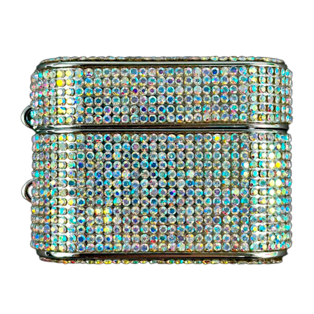 Чехол (накладка) Apple AirPods 3, Luxury Sparkling Diamond, Серебряный - № 1 Чехол (накладка) Apple AirPods 3, Luxury Sparkling Diamond, Серебряный - № 1