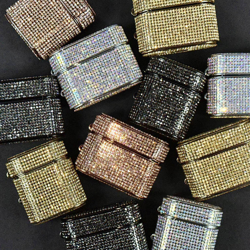 Чехол (накладка) Apple AirPods Pro 2, Luxury Sparkling Diamond, Бронзовый - № 6 Чехол (накладка) Apple AirPods Pro 2, Luxury Sparkling Diamond, Бронзовый - № 6