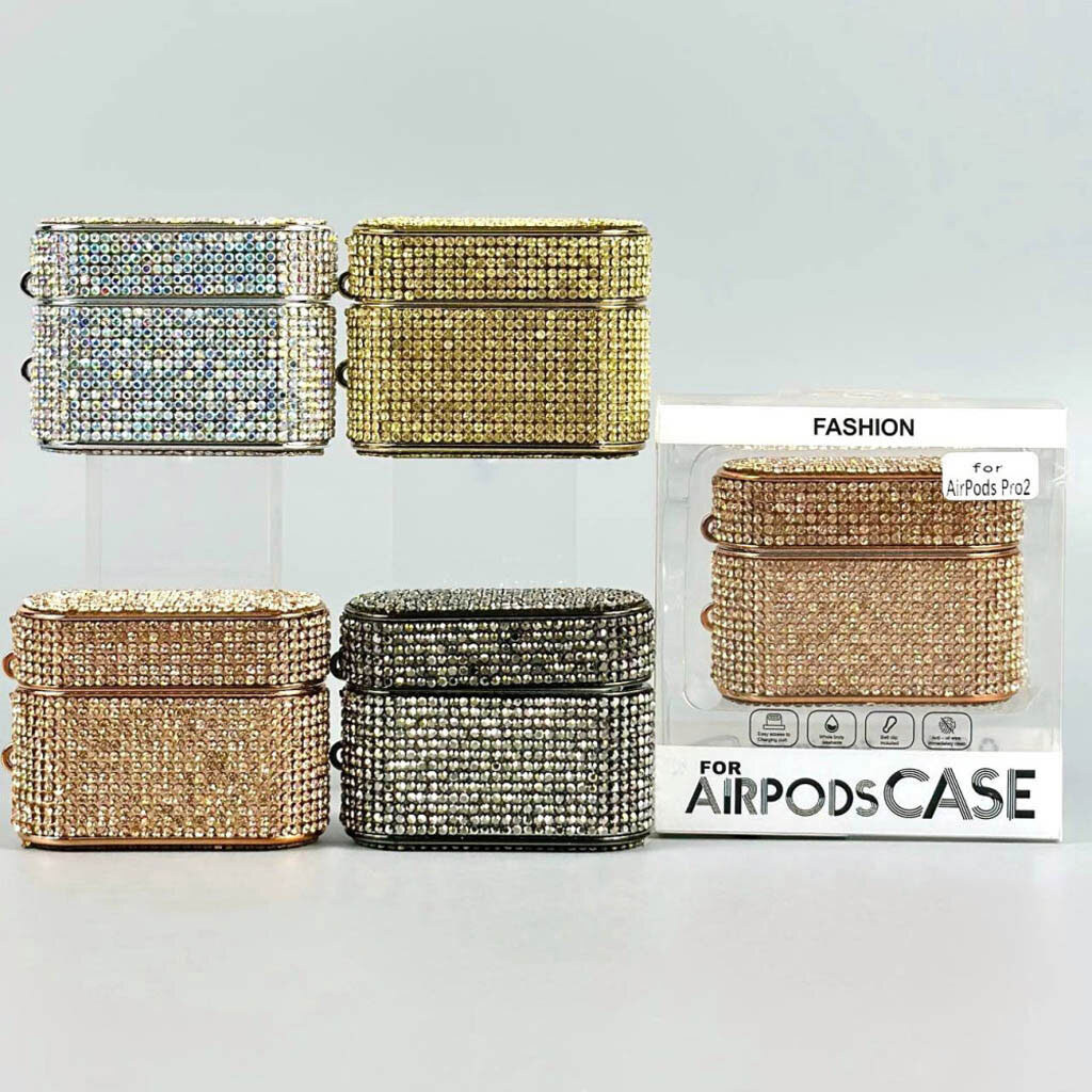 Чехол (накладка) Apple AirPods Pro 2, Luxury Sparkling Diamond, Бронзовый - № 9 Чехол (накладка) Apple AirPods Pro 2, Luxury Sparkling Diamond, Бронзовый - № 9