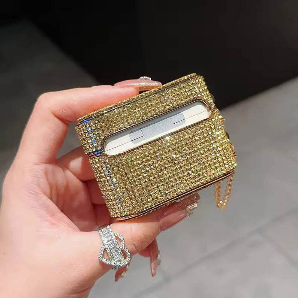 Чохол (накладка) Apple AirPods Pro, Luxury Sparkling Diamond, Бронзовий - № 3 Чохол (накладка) Apple AirPods Pro, Luxury Sparkling Diamond, Бронзовий - № 3