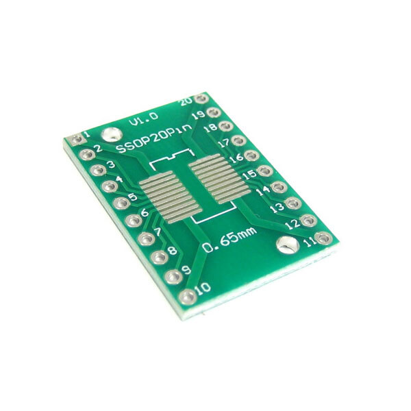 Макетна плата - адаптер MAKET-PCB-SO20xTSSOP20-DIP20 - № 1 Макетна плата - адаптер MAKET-PCB-SO20xTSSOP20-DIP20 - № 1