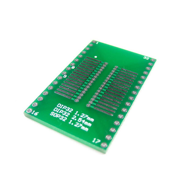 Макетна плата - адаптер MAKET-PCB-SO32xSOP32-DIP32-1.27-2.54 - № 1 Макетна плата - адаптер MAKET-PCB-SO32xSOP32-DIP32-1.27-2.54 - № 1