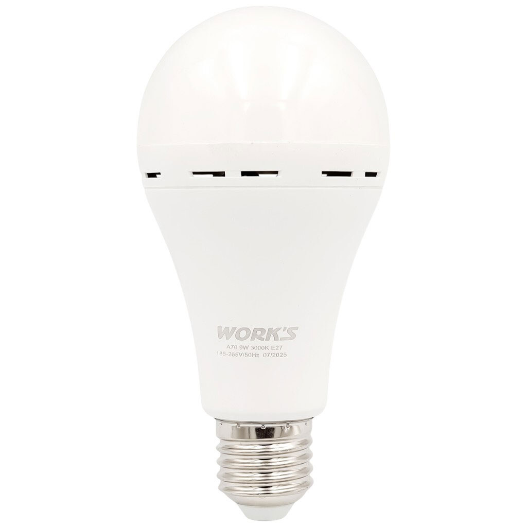Лампа LED аккумуляторная WORK'S EL1505D-9W7 Е27 белый свет 4000К - № 3 Лампа LED аккумуляторная WORK'S EL1505D-9W7 Е27 белый свет 4000К - № 3
