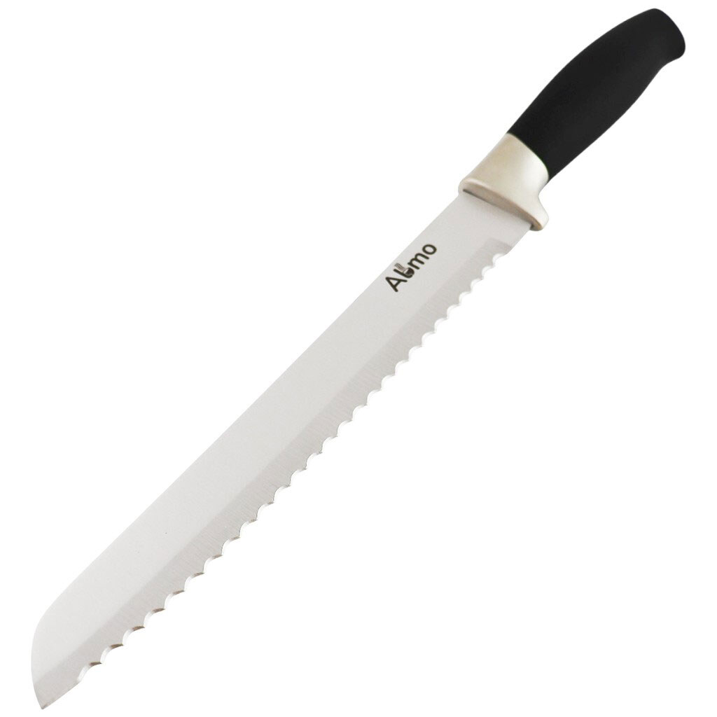 Нож кухонный для хлеба металлический с черной ручкой Almo 8" - № 2 Нож кухонный для хлеба металлический с черной ручкой Almo 8" - № 2