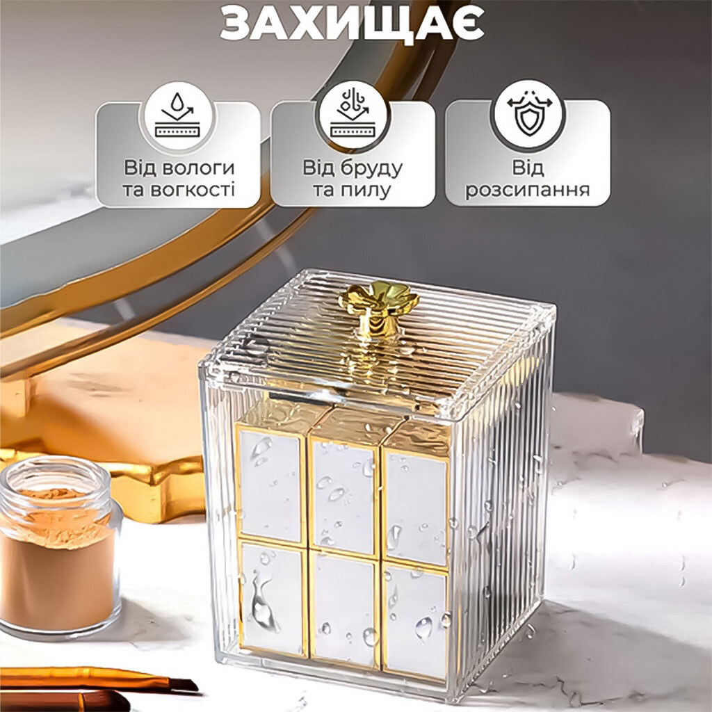 Органайзер для дрібниць міні пластиковий з кришкою 8х8х11 см - № 4 Органайзер для дрібниць міні пластиковий з кришкою 8х8х11 см - № 4