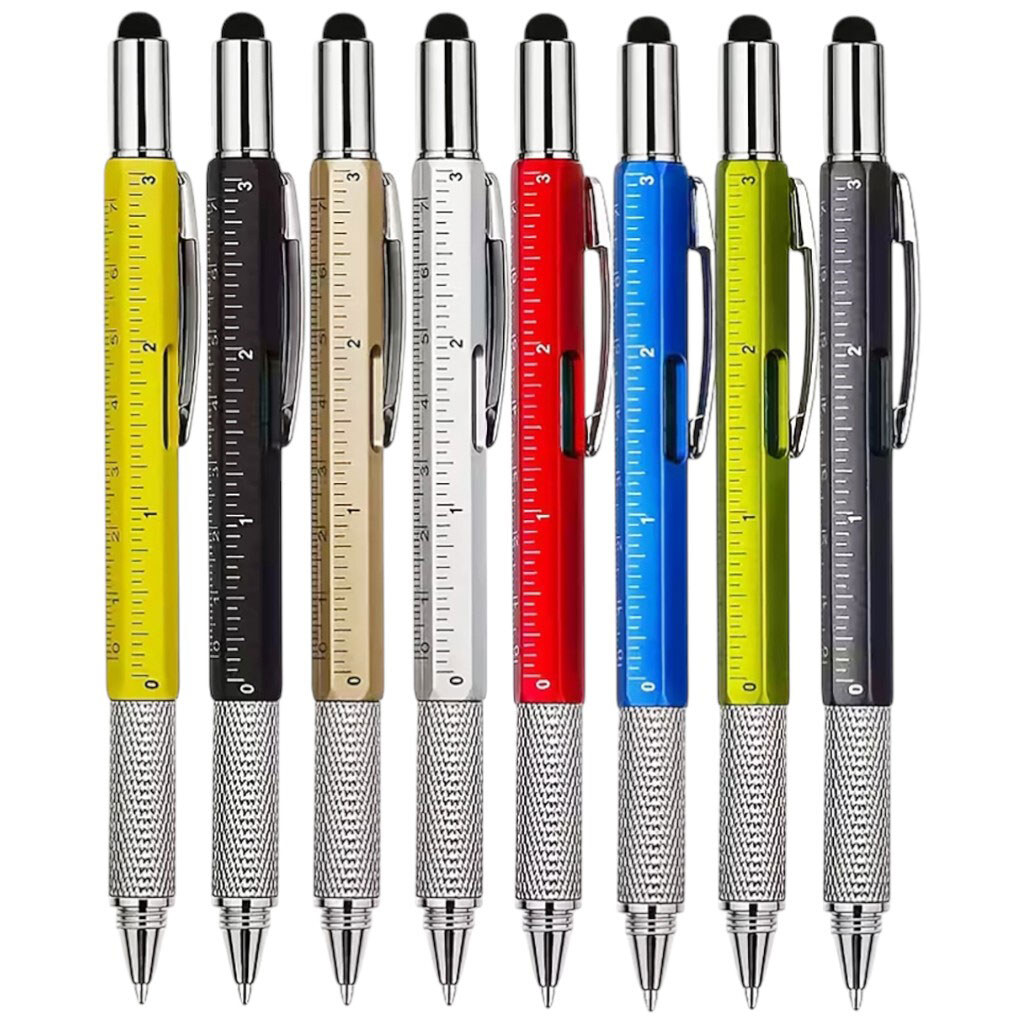 Ручка шариковая с линейкой, уровнем, стилусом - № 2 Ручка шариковая с линейкой, уровнем, стилусом - № 2