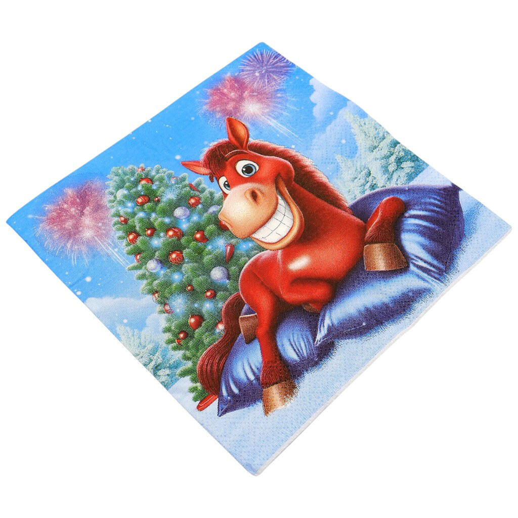 Серветки паперові Silken Символ року 3 шари 33х33 см - № 1 Серветки паперові Silken Символ року 3 шари 33х33 см - № 1